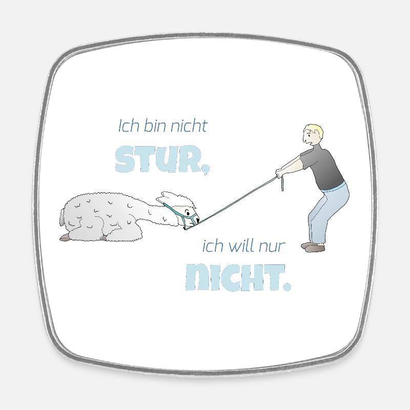 Funny Alpaca - Square fridge magnet - white