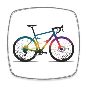 T-shirt Gravel Bike & Nature Line Art - Magnet carré - blanc - Devant