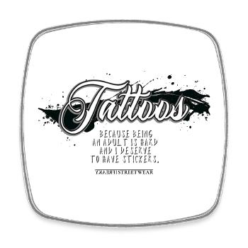 Tatouages - Magnet carré - blanc - Devant