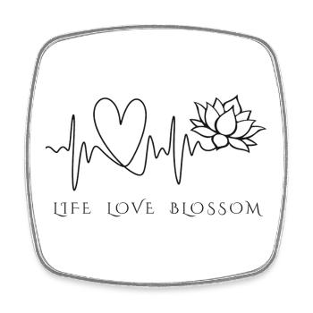 Lotosblume |Herzschlag & Lotus – Life Love Blossom - Viereckiger Kühlschrankmagnet - Weiß - Vorne