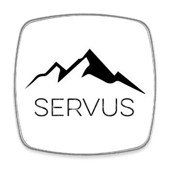 Berge Design Servus Herzschlag für Berge Berg Gruß - Viereckiger Kühlschrankmagnet - Weiß - Vorne