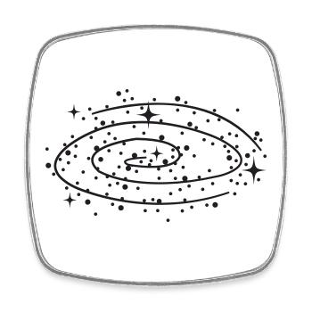Galaxie Nébuleuse Cosmos Amas d’étoiles Espace Doodle - Magnet carré - blanc - Devant