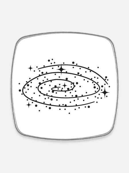 Galaxy Nebula Cosmos Star Cluster Space Doodle - Square fridge magnet - white