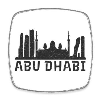 Abu Dhabi Nightscape - Square fridge magnet - white - Front