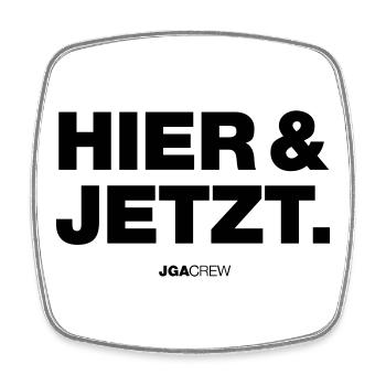 Hier und Jetzt (JGA - Jungesellenabschied) - Viereckiger Kühlschrankmagnet - Weiß - Vorne