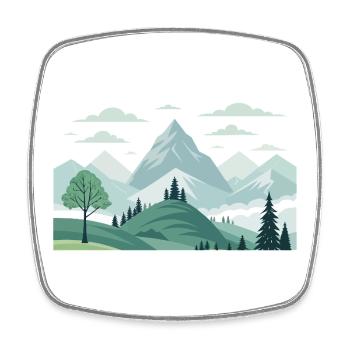 Montagnes - Magnet carré - blanc - Devant
