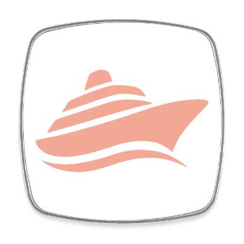Silhouette minimaliste croisière croisière - Magnet carré - blanc - Devant