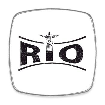 RIO with Jesus - Brazil - Square fridge magnet - white - Front