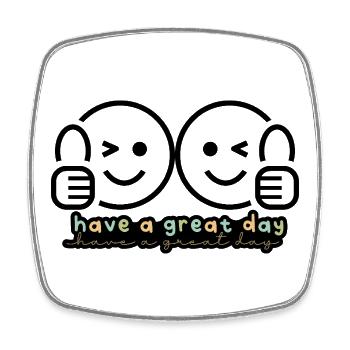 Wink & Win – Daumen hoch für einen tollen Tag - Viereckiger Kühlschrankmagnet - Weiß - Vorne
