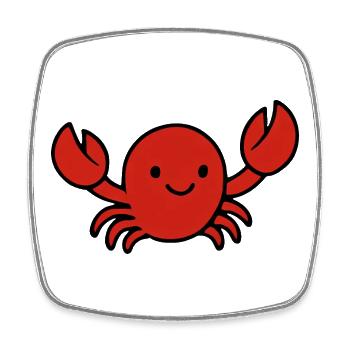 Cute cartoon crab sea creature design fun - Square fridge magnet - white - Front
