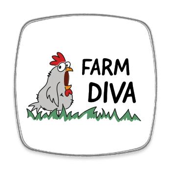 farm diva Hühnerliebe Bäuerin Hendl - Viereckiger Kühlschrankmagnet - Weiß - Vorne
