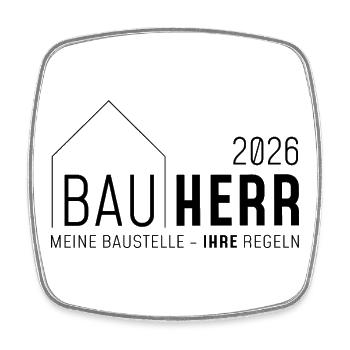 Bauherr 2026 - Meine Baustelle IHRE Regeln - Viereckiger Kühlschrankmagnet - Weiß - Vorne