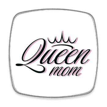 Mother of the Pink and Gold Queen - Square fridge magnet - white - Front