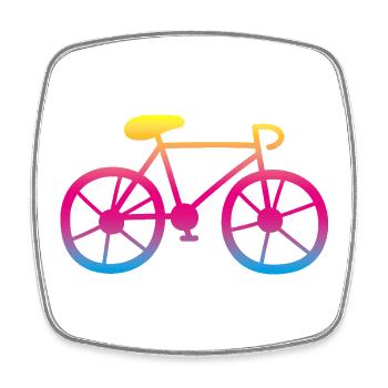 Bicycle Bike Color Rainbow Wheel Cycling Tour - Square fridge magnet - white - Front