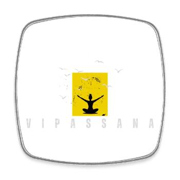 Vipassana Meditation - Square fridge magnet - white - Front
