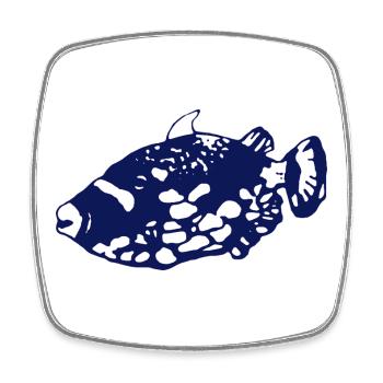 PANTHER SAPLINGFISH - Square fridge magnet - white - Front