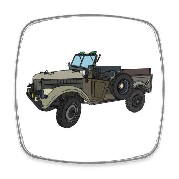 GAZ-69 - Magnet carré - blanc - Devant