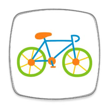 Bicycle Colorful Cycling Kids Road Bike Bike Tour Comic - Square fridge magnet - white - Front