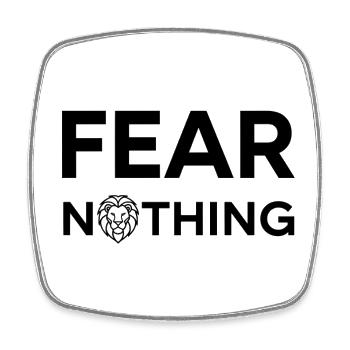 Empowering Fearless Lion Design - Square fridge magnet - white - Front