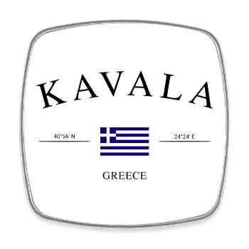 Kavala Greece – Holiday Souvenir & Gift - Square fridge magnet - white - Front
