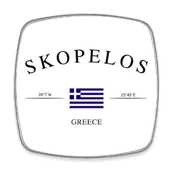 Skopelos Greece – Holiday Souvenir &amp; Gift - Square fridge magnet - white - Front