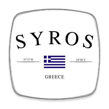 Syros Griechenland – Urlaub Souvenir & Geschenk - Viereckiger Kühlschrankmagnet - Weiß - Vorne