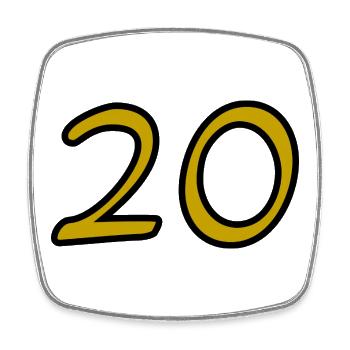 20. 20th ANNIVERSARY. 20 YEARS ANNIVERSARY. 20 YEARS. - Square fridge magnet - white - Front