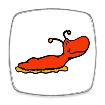 Slug snail without shell smiles - Square fridge magnet - white - Front