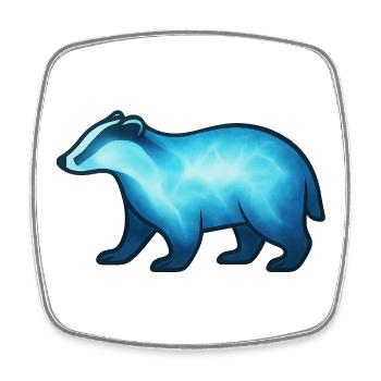 Soul Animal and Guardian Being: Badger - Square fridge magnet - white - Front