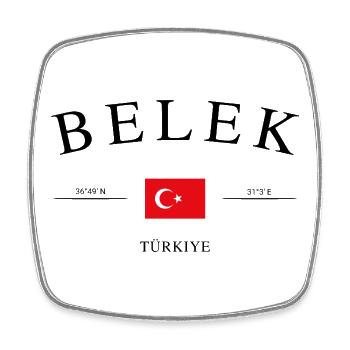 Belek Türkiye – Holiday Souvenir &amp; Gift - Square fridge magnet - white - Front