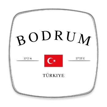 Bodrum Türkiye – Souvenir et cadeau de vacances - Magnet carré - blanc - Devant