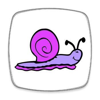 snail shell snail slug smiles sweetly - Square fridge magnet - white - Front