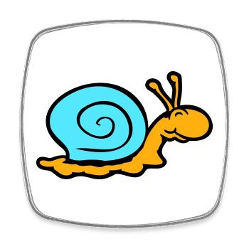 snail shell snail slug smiles sweetly - Square fridge magnet - white - Front