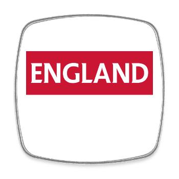 England City Skyline in Red and White - Square fridge magnet - white - Front