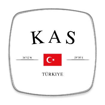 Kaş Türkei – Urlaub Souvenir & Geschenk - Viereckiger Kühlschrankmagnet - Weiß - Vorne