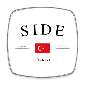 Side Türkiye – Holiday Souvenir &amp; Gift - Square fridge magnet - white - Front
