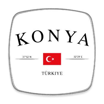Konya Türkei – Urlaub Souvenir & Geschenk - Viereckiger Kühlschrankmagnet - Weiß - Vorne