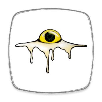 Fried Eye – Sunny Side Creepy - Magnet carré - blanc - Devant