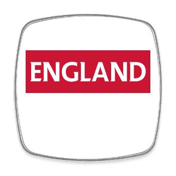 England Motiv mit Wand und Text - Viereckiger Kühlschrankmagnet - Weiß - Vorne
