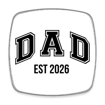 Dad 26 Vater Baby Papa 2026 Vatertag - Viereckiger Kühlschrankmagnet - Weiß - Vorne