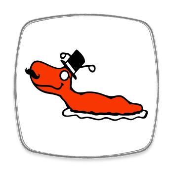 Mr Snail Sir Cylinder Monocle Rich Wealthy - Square fridge magnet - white - Front