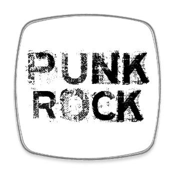 Punk Rock en détresse logo audacieux - Magnet carré - blanc - Devant