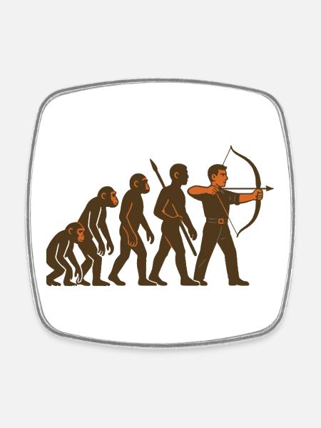 Archery Evolution Bogenschütze Bogen Ziel - Viereckiger Kühlschrankmagnet - Weiß