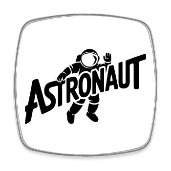 Astronaut - Cool Astonomy Logo - Square fridge magnet - white - Front