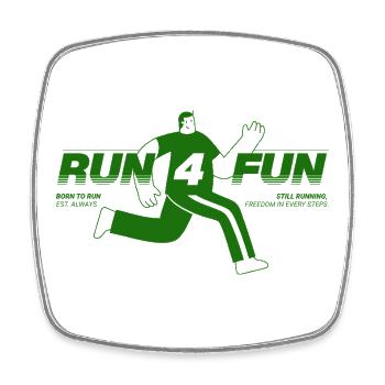 Run for Fun - Magnet carré - blanc - Devant