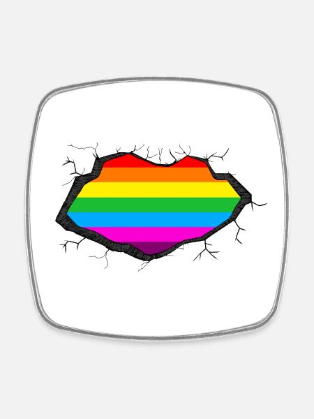 Regenbogen in Mir - Viereckiger Kühlschrankmagnet - Weiß