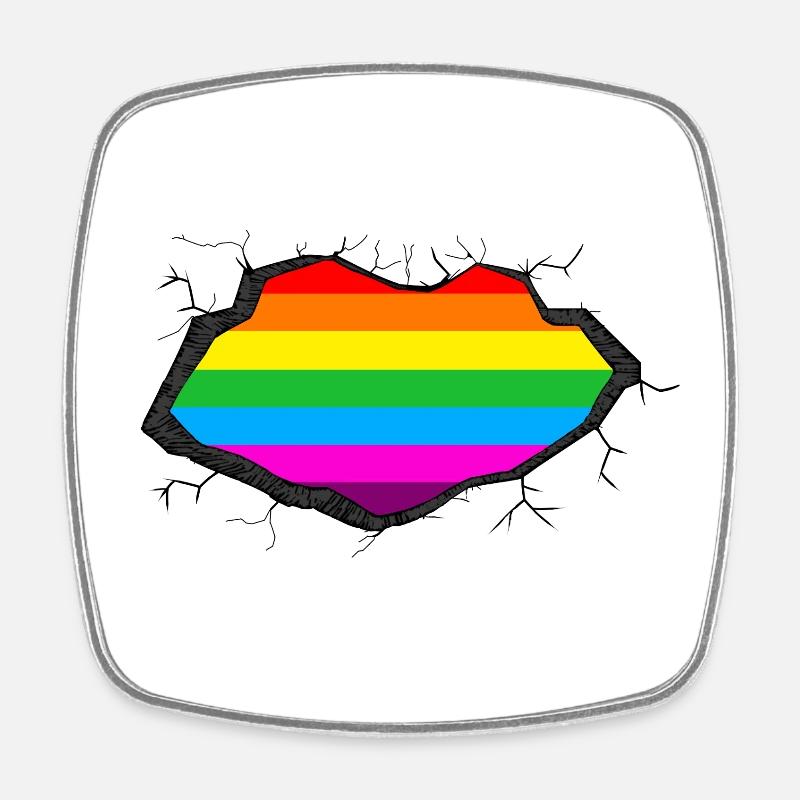 Regenbogen in Mir - Viereckiger Kühlschrankmagnet - Weiß