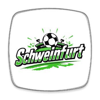 Schweinfurt Fussball Fanartikel - Viereckiger Kühlschrankmagnet - Weiß - Vorne