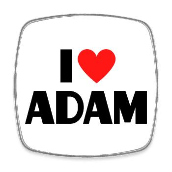 I love Adam Red Heart Love Fan Gift - Square fridge magnet - white - Front