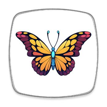 Farbprächtiger Schmetterling - Viereckiger Kühlschrankmagnet - Weiß - Vorne